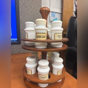 Vintage Milk Glass spice rack